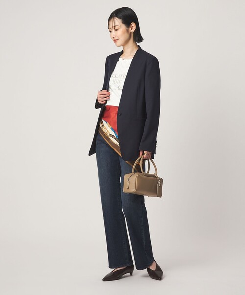 green label relaxing（グリーンレーベルリラクシング）の「［size SHORT/TALLあり］Greed グリード ノーラペル ジャケット ウォッシャブル（ノーカラージャケット・レディース・その他1/モカ/ネイビー・TALL/40/38/36/SHORT）」の13枚目の写真