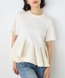 AZUL BY MOUSSY（アズールバイマウジー）の「フレアヘムペプラムカットトップス 夏服 秋服 半袖 ウエストカバー 体系カバー（Tシャツ/カットソー）」