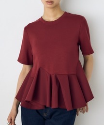 AZUL BY MOUSSY（アズールバイマウジー）の「フレアヘムペプラムカットトップス 夏服 秋服 半袖 ウエストカバー 体系カバー（Tシャツ/カットソー）」