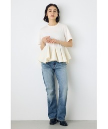 AZUL BY MOUSSY（アズールバイマウジー）の「フレアヘムペプラムカットトップス 夏服 秋服 半袖 ウエストカバー 体系カバー（Tシャツ/カットソー）」