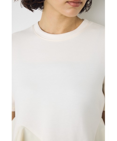 AZUL by moussy(アズールバイマウジー)の「【身長/骨格別着用画像あり】フレアヘムペプラムカットトップス 夏服 秋服 半袖 ウエストカバー 体系カバー ペプラムトップス(Tシャツ/カットソー・レディース・マジェンタ/アイボリー/ブラック・FREE)」の8枚目の写真