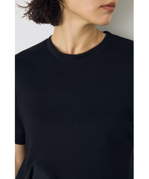 AZUL by moussy(アズールバイマウジー)の「【身長/骨格別着用画像あり】フレアヘムペプラムカットトップス 夏服 秋服 半袖 ウエストカバー 体系カバー ペプラムトップス(Tシャツ/カットソー・レディース・マジェンタ/アイボリー/ブラック・FREE)」の15枚目の写真
