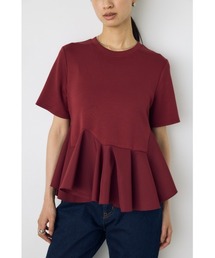AZUL BY MOUSSY（アズールバイマウジー）の「フレアヘムペプラムカットトップス 夏服 秋服 半袖 ウエストカバー 体系カバー（Tシャツ/カットソー）」