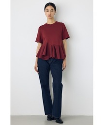 AZUL BY MOUSSY（アズールバイマウジー）の「フレアヘムペプラムカットトップス 夏服 秋服 半袖 ウエストカバー 体系カバー（Tシャツ/カットソー）」