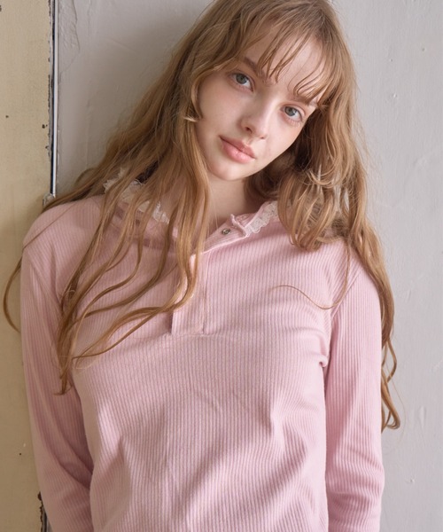 Birthday room(バースデイルーム)の「レーススナップフーディ/Lace-Snap Hoodie(パーカー・レディース・ブラック/ピンク・FREE)」の11枚目の写真