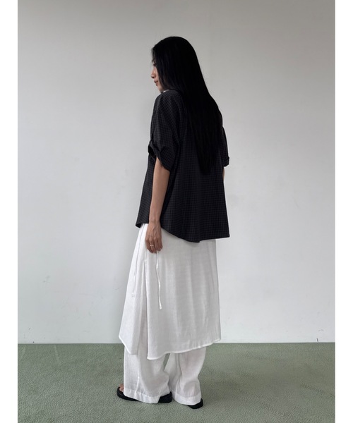 Didot.showroom(ディドット ショールーム)の「リンクルスリットスカートレイヤードパンツ(その他パンツ・レディース・ブラック/アイボリー/ベージュ・FREE)」の6枚目の写真