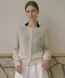 Linen Blend Raglan Button Knit Cardigan (linen)