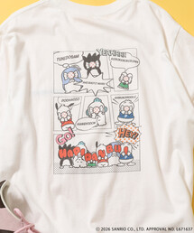 SANRIO/サンリオ ”HAPIDANBUI” 目隠しコミック柄 プリントTシャツ/ハピダンブイ
