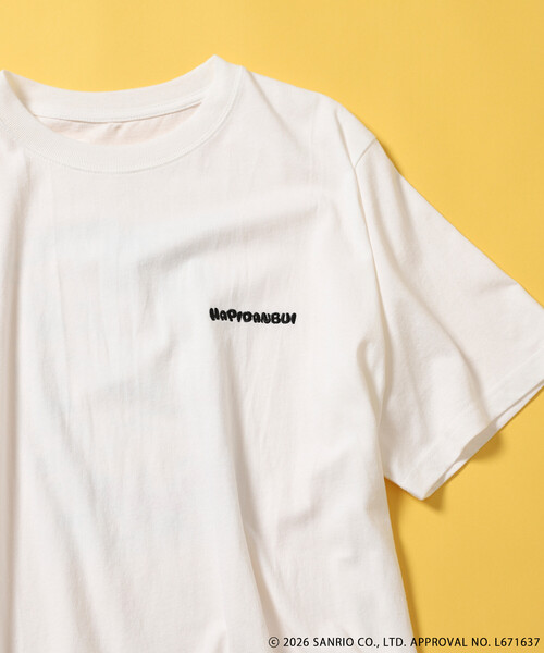 sanrio（サンリオ）の「SANRIO/サンリオ ”HAPIDANBUI” 目隠しコミック柄 プリントTシャツ/ハピダンブイ（Tシャツ/カットソー・レディース・レモンイエロー/チャコール/オフホワイト・ﾌﾘ-）」の19枚目の写真