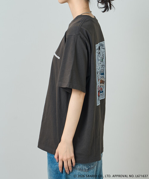 sanrio（サンリオ）の「SANRIO/サンリオ ”HAPIDANBUI” 目隠しコミック柄 プリントTシャツ/ハピダンブイ（Tシャツ/カットソー・レディース・レモンイエロー/チャコール/オフホワイト・ﾌﾘ-）」の22枚目の写真