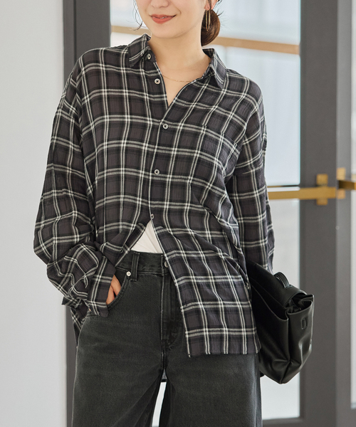 JOURNAL STANDARD(ジャーナルスタンダード)の「《追加2》別注【LANCER CLOTHING CORPORATION】オーバーFITシャツ(シャツ/ブラウス・レディース・ブラック/ブルー/ネイビー・LARGE)」の2枚目の写真