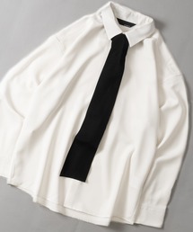 JOHN'S CLOSET（ジョンズクローゼット）の「【a】ナチュラルストレッチ ネクタイ付き ルーズシルエットシャツ 長袖 イージーケア 2WAY（シャツ/ブラウス）」