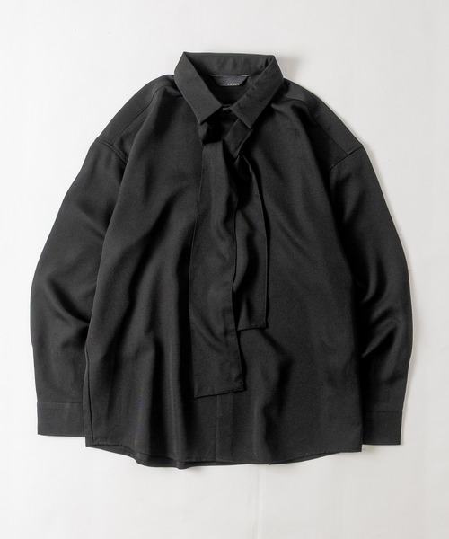 JOHN'S CLOSET(ジョンズクローゼット)の「【a】ナチュラルストレッチ ネクタイ付き ルーズシルエットシャツ 長袖/イージーケア/2WAY(シャツ/ブラウス・メンズ・ホワイト/ブラック/ホワイト系その他・MEDIUM/LARGE)」の13枚目の写真