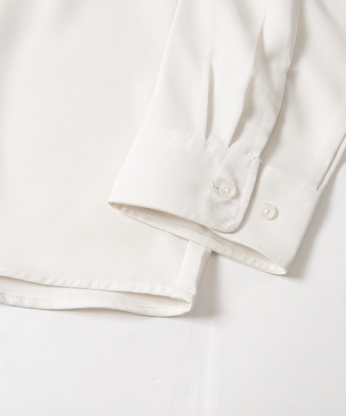 JOHN'S CLOSET(ジョンズクローゼット)の「【a】ナチュラルストレッチ ネクタイ付き ルーズシルエットシャツ 長袖/イージーケア/2WAY(シャツ/ブラウス・メンズ・ホワイト/ブラック/ホワイト系その他・MEDIUM/LARGE)」の6枚目の写真