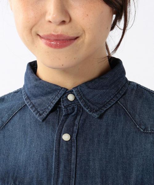 coen（コーエン）の「USAコットンデニムシャツワンピース（シャツワンピース・レディース・ライトブルー/ネイビー・MEDIUM/LARGE）」の14枚目の写真