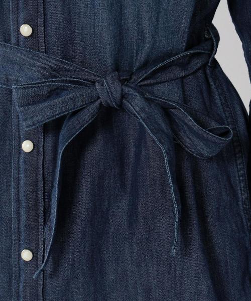 coen（コーエン）の「USAコットンデニムシャツワンピース（シャツワンピース・レディース・ライトブルー/ネイビー・MEDIUM/LARGE）」の15枚目の写真