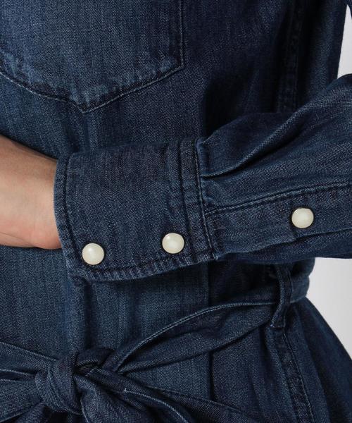coen（コーエン）の「USAコットンデニムシャツワンピース（シャツワンピース・レディース・ライトブルー/ネイビー・MEDIUM/LARGE）」の9枚目の写真