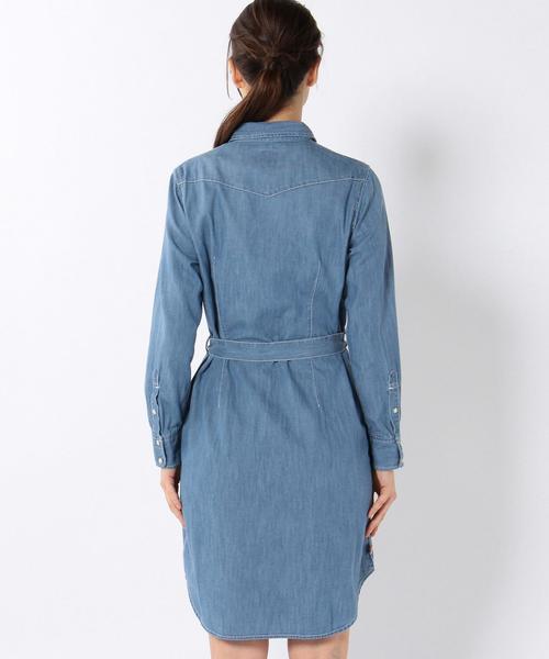 coen（コーエン）の「USAコットンデニムシャツワンピース（シャツワンピース・レディース・ライトブルー/ネイビー・MEDIUM/LARGE）」の10枚目の写真