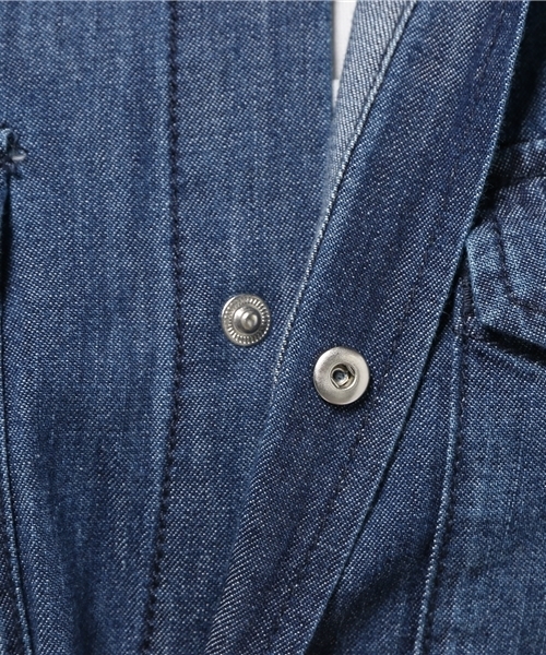 coen（コーエン）の「USAコットンデニムシャツワンピース（シャツワンピース・レディース・ライトブルー/ネイビー・MEDIUM/LARGE）」の12枚目の写真