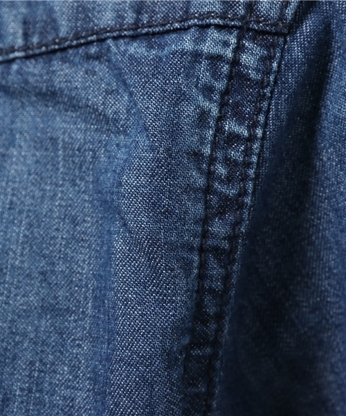 coen（コーエン）の「USAコットンデニムシャツワンピース（シャツワンピース・レディース・ライトブルー/ネイビー・MEDIUM/LARGE）」の13枚目の写真