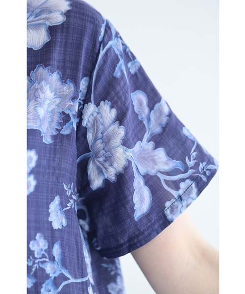 cawaii(カワイイ)の「静寂に咲くシノワズリな花柄ミニワンピース(ワンピース・レディース・ネイビー・FREE)」の8枚目の写真