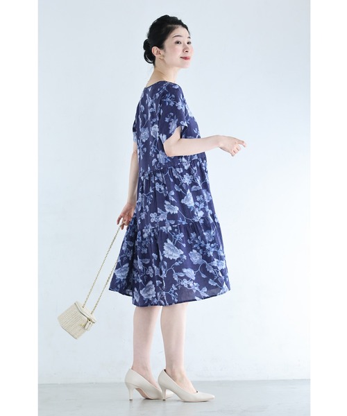 cawaii(カワイイ)の「静寂に咲くシノワズリな花柄ミニワンピース(ワンピース・レディース・ネイビー・FREE)」の10枚目の写真