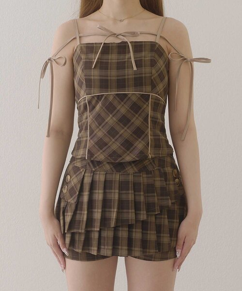 Belle Charme(ベルシャルム)の「【Belle Charme】Fur Strap Cami Tops(キャミソール・レディース・ブラウン/ブラック・FREE)」の18枚目の写真