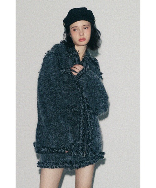 SLY(スライ)の「【限定カラーあり】FLUFFY TWEED JK フラッフィーツイードジャケット 秋服 冬服(テーラードジャケット・レディース・オフホワイト/グレー系その他2/ブラウン系その他2/ブラック・FREE)」の3枚目の写真