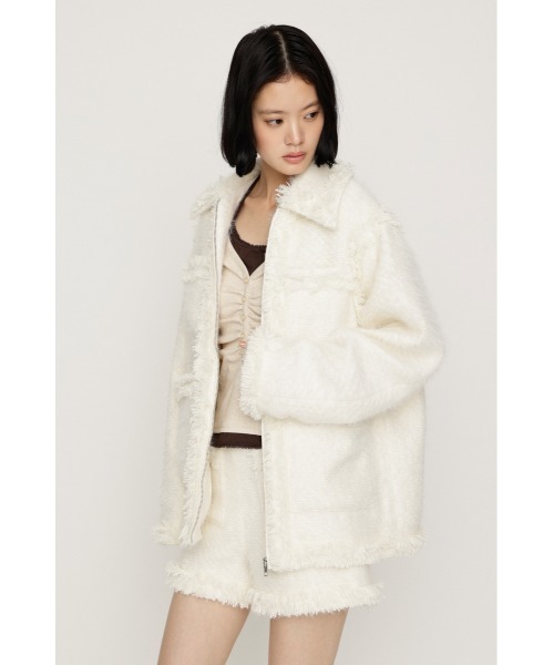 SLY(スライ)の「【限定カラーあり】FLUFFY TWEED JK フラッフィーツイードジャケット 秋服 冬服(テーラードジャケット・レディース・オフホワイト/グレー系その他2/ブラウン系その他2/ブラック・FREE)」の22枚目の写真