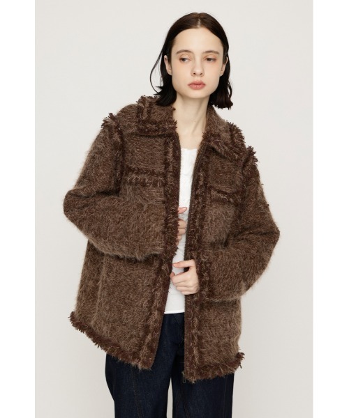SLY(スライ)の「【限定カラーあり】FLUFFY TWEED JK フラッフィーツイードジャケット 秋服 冬服(テーラードジャケット・レディース・オフホワイト/グレー系その他2/ブラウン系その他2/ブラック・FREE)」の14枚目の写真