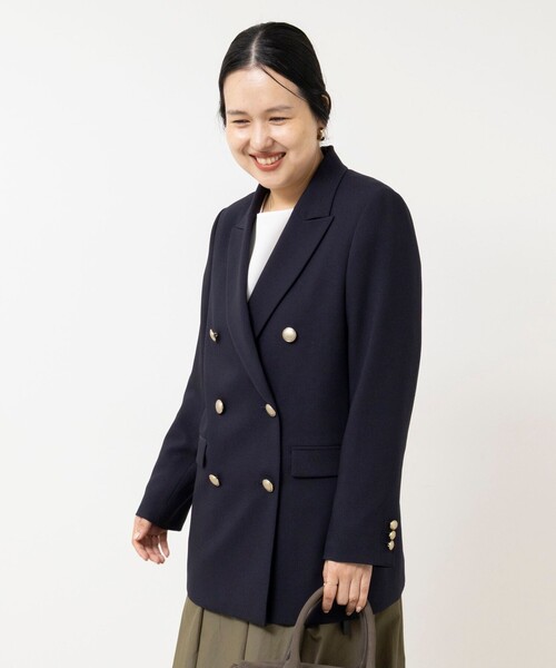 NOLLEY’S Sophi(ノーリーズソフィ)の「《防シワ/セットアップ対応》ウォッシャブルオックスダブルジャケット(テーラードジャケット・レディース・ネイビー・34/36/38)」の13枚目の写真
