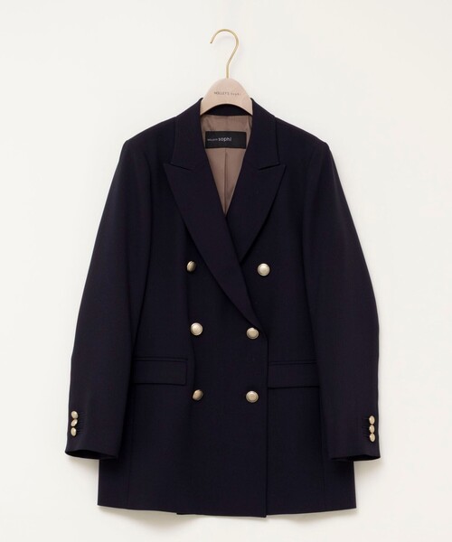 NOLLEY’S Sophi(ノーリーズソフィ)の「《防シワ/セットアップ対応》ウォッシャブルオックスダブルジャケット(テーラードジャケット・レディース・ネイビー・34/36/38)」の9枚目の写真