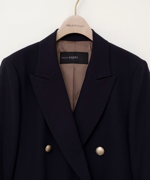 NOLLEY’S Sophi(ノーリーズソフィ)の「《防シワ/セットアップ対応》ウォッシャブルオックスダブルジャケット(テーラードジャケット・レディース・ネイビー・34/36/38)」の10枚目の写真