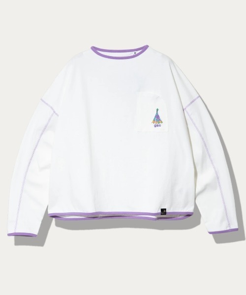 go slow caravan(ゴースローキャラバン)の「USA/C プルオーバーTEE W(Tシャツ/カットソー・レディース・アイボリー/ブラック/ホワイト/オレンジ/ブルーグリーン・FREE)」の2枚目の写真