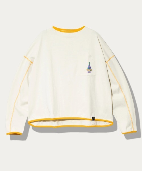 go slow caravan(ゴースローキャラバン)の「USA/C プルオーバーTEE W(Tシャツ/カットソー・レディース・アイボリー/ブラック/ホワイト/オレンジ/ブルーグリーン・FREE)」の3枚目の写真