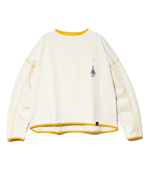 go slow caravan(ゴースローキャラバン)の「USA/C プルオーバーTEE W(Tシャツ/カットソー・レディース・アイボリー/ブラック/ホワイト/オレンジ/ブルーグリーン・FREE)」の17枚目の写真