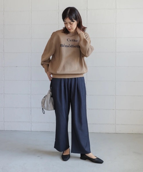 Bou Jeloud（ブージュルード）の「タックデニム調パンツ（その他パンツ・レディース・チャコールグレー/インディゴブルー・FREE）」の10枚目の写真