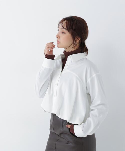 NATURAL BEAUTY BASIC(ナチュラルビューティーベーシック)の「バルーンシャツ(シャツ/ブラウス・レディース・チャコールグレー/ピンク/オフホワイト・FREE)」の2枚目の写真
