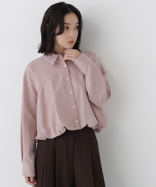 NATURAL BEAUTY BASIC(ナチュラルビューティーベーシック)の「バルーンシャツ(シャツ/ブラウス・レディース・チャコールグレー/ピンク/オフホワイト・FREE)」の3枚目の写真