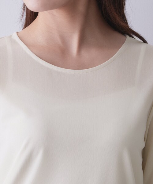 index（インデックス）の「袖レースシアートップス【洗濯機OK】（Tシャツ/カットソー・レディース・ブラック/オフホワイト/ナチュラル・40/38）」の19枚目の写真