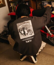 KAVU/カブー 限定展開 KAVU×FREAK'S STORE / カブ― 別注 クルードッグ フォトプリント クルーネック スウェット