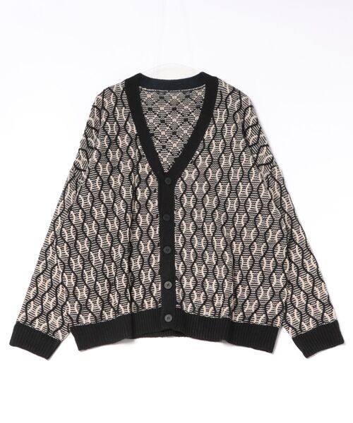 antiqua（アンティカ）の「カーディガン（ニット/セーター・レディース・ブラック×グレー/ブラック×ベージュ・ONESIZE）」の2枚目の写真