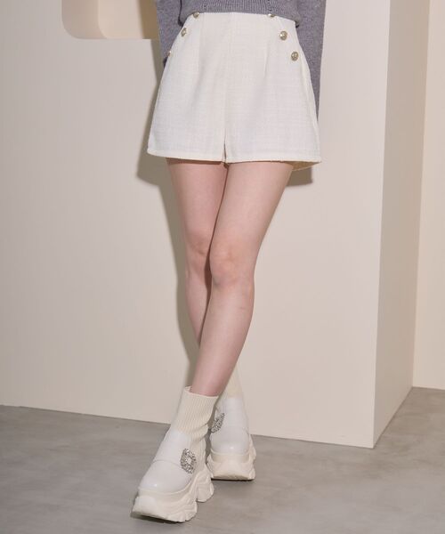 MAJESTIC LEGON（マジェスティックレゴン）の「ツイードショートパンツ（その他パンツ・レディース・アイボリー/ブラック系その他2/ブラック・MEDIUM）」の10枚目の写真
