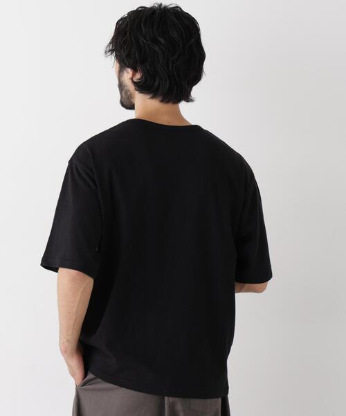 NANO universe(ナノユニバース)の「スラブワイドTシャツ 半袖(Tシャツ/カットソー・メンズ・ホワイト/ブラック・L/M)」の5枚目の写真
