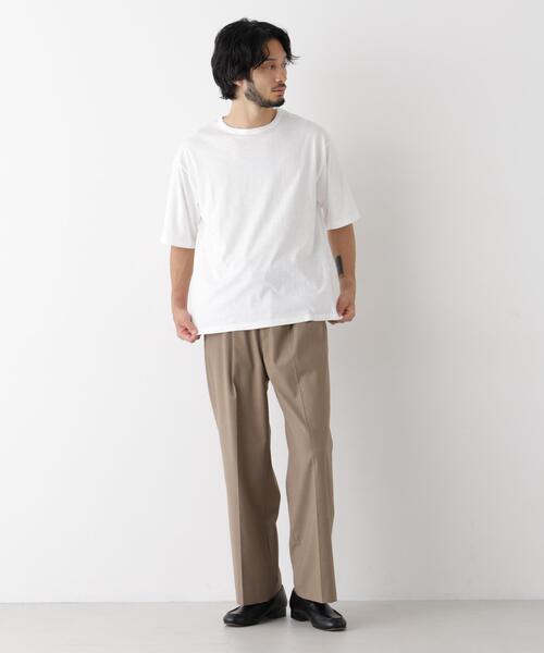 NANO universe(ナノユニバース)の「スラブワイドTシャツ 半袖(Tシャツ/カットソー・メンズ・ホワイト/ブラック・L/M)」の19枚目の写真
