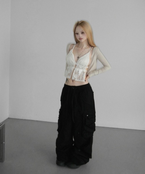 THEAIRTOWN（ジエアタウン）の「[ONLY] coe knot bolero（カーディガン/ボレロ・レディース・ベージュ/ブラック/ピンク/ミント・FREE）」の12枚目の写真