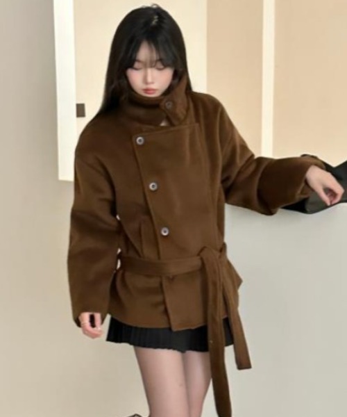 semplice（センプリチェ）の「ダッフルコート（ダッフルコート・レディース・ブラック/ブラウン・F）」の6枚目の写真