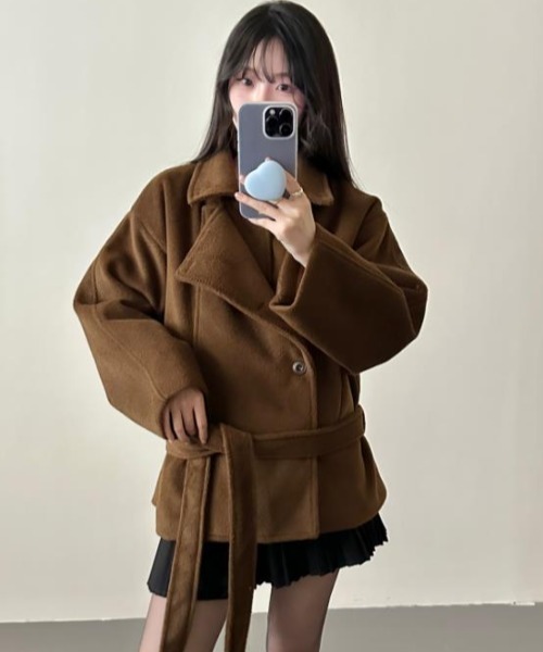 semplice（センプリチェ）の「ダッフルコート（ダッフルコート・レディース・ブラック/ブラウン・F）」の7枚目の写真