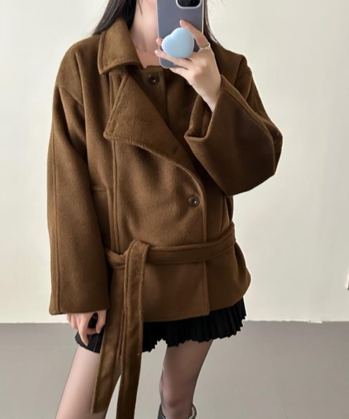 semplice（センプリチェ）の「ダッフルコート（ダッフルコート・レディース・ブラック/ブラウン・F）」の8枚目の写真
