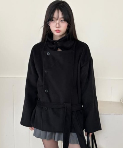 semplice（センプリチェ）の「ダッフルコート（ダッフルコート・レディース・ブラック/ブラウン・F）」の13枚目の写真